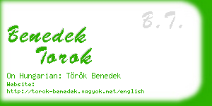 benedek torok business card
