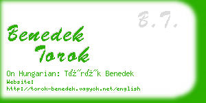 benedek torok business card